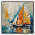 ARTOVITAS Harbor Carnival – Colorful Sailboat Coastal Painting - image 1
