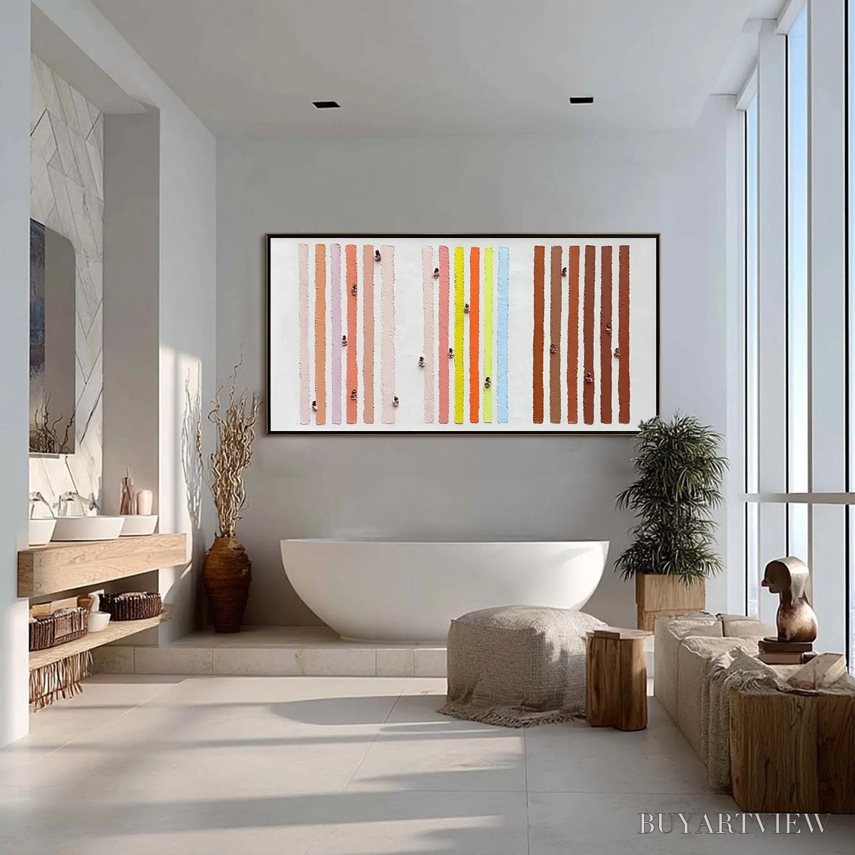ARTOVITAS Our Walks – Colorful Textured Abstract Painting of Life's Journeys - image 4