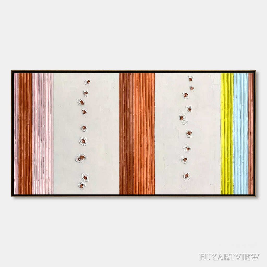 ARTOVITAS Color Cadence – Textured Colorful Abstract Impasto Stripe Painting - image 1