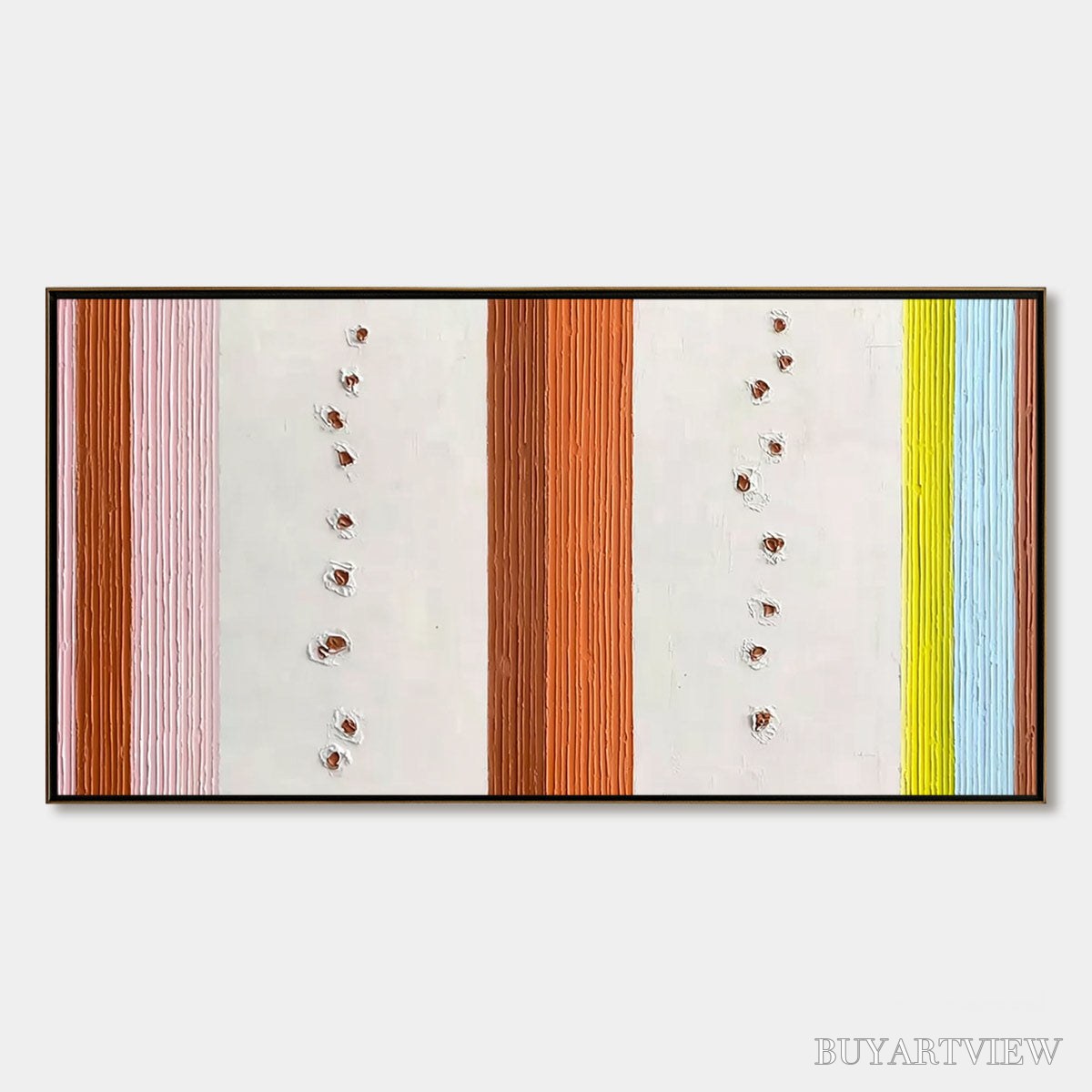 ARTOVITAS Color Cadence – Textured Colorful Abstract Impasto Stripe Painting - image 1