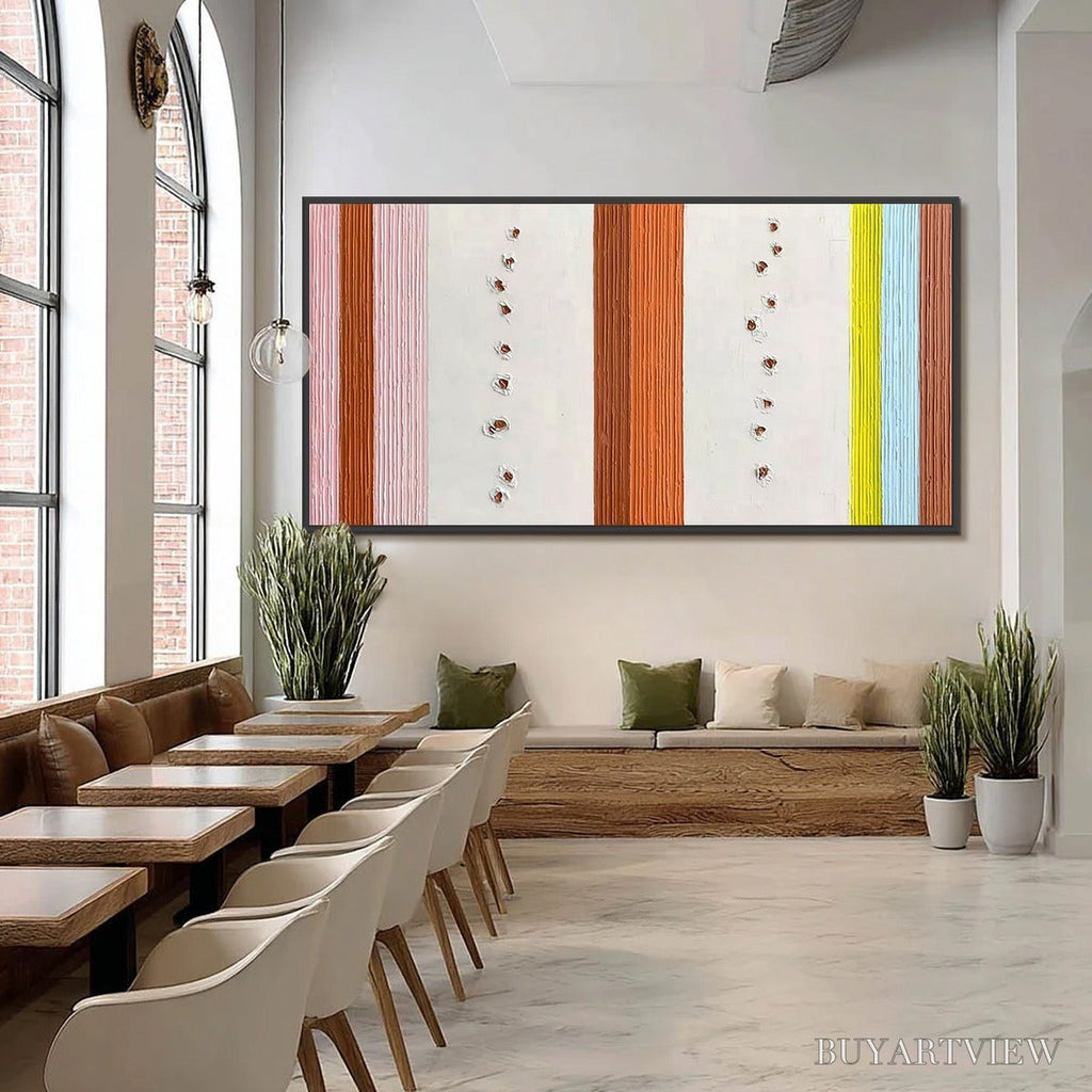 ARTOVITAS Color Cadence – Textured Colorful Abstract Impasto Stripe Painting - image 6