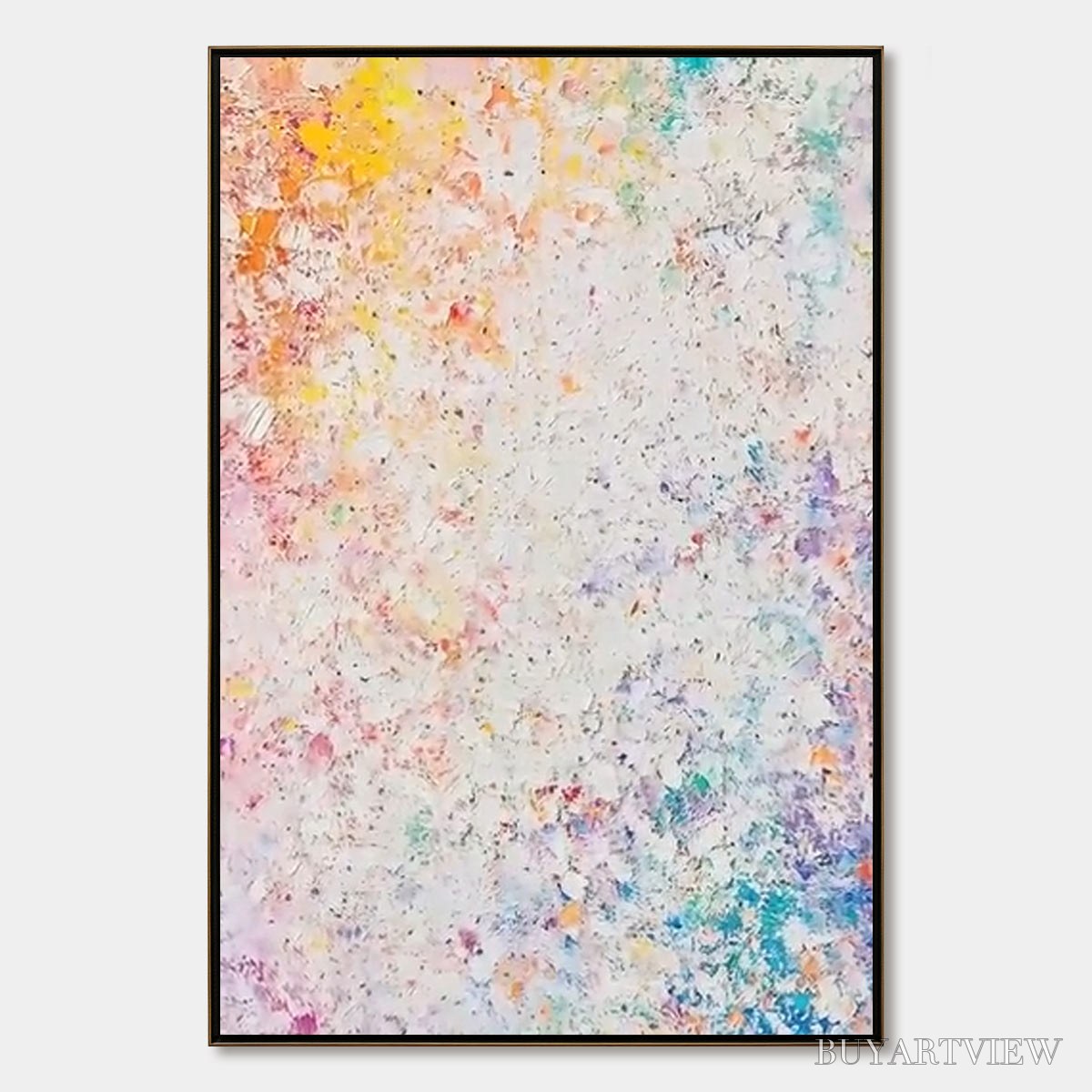 ARTOVITAS Serendipity – Colorful Textured Abstract Vertical Oil Painting - image 1