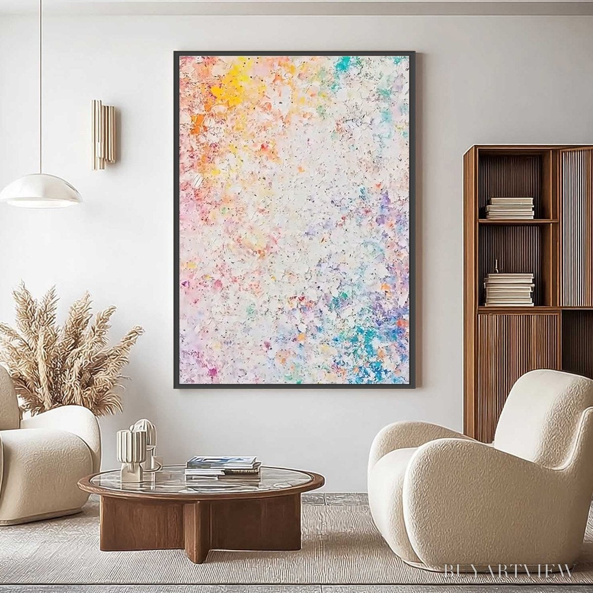 ARTOVITAS Serendipity – Colorful Textured Abstract Vertical Oil Painting - image 2