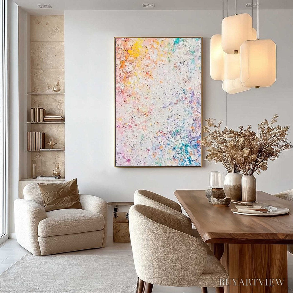 ARTOVITAS Serendipity – Colorful Textured Abstract Vertical Oil Painting - image 4