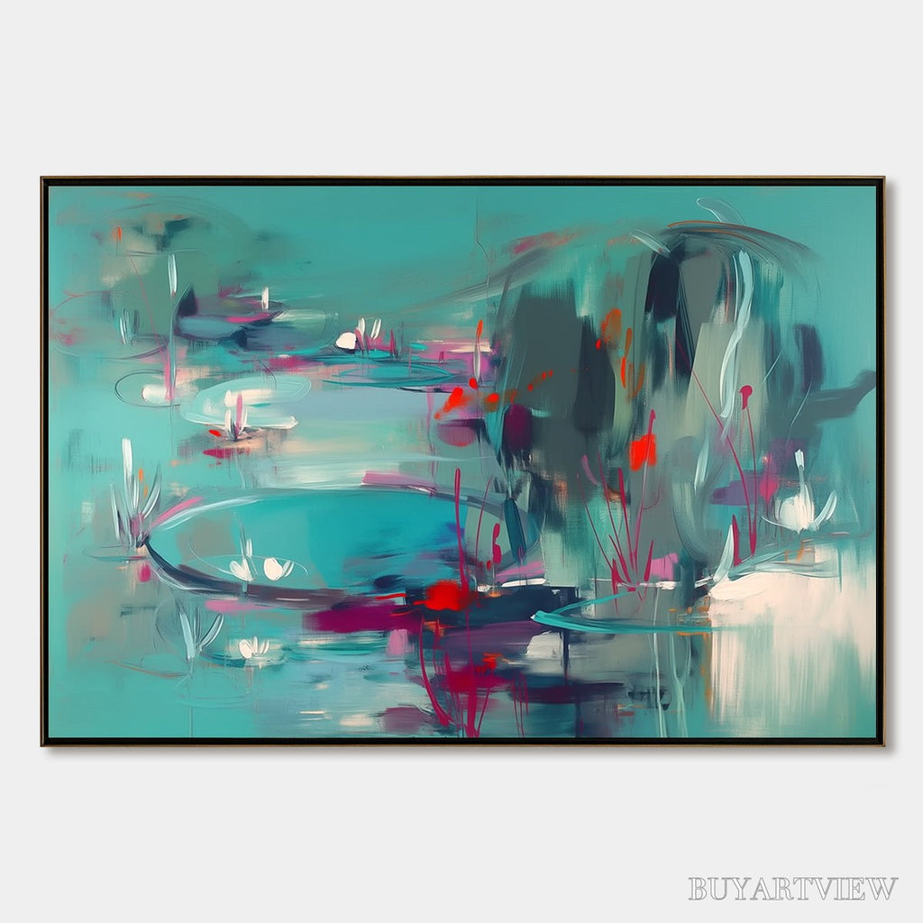 ARTOVITAS Waterlily Serenade – Vibrant Abstract Water Lilies - image 1