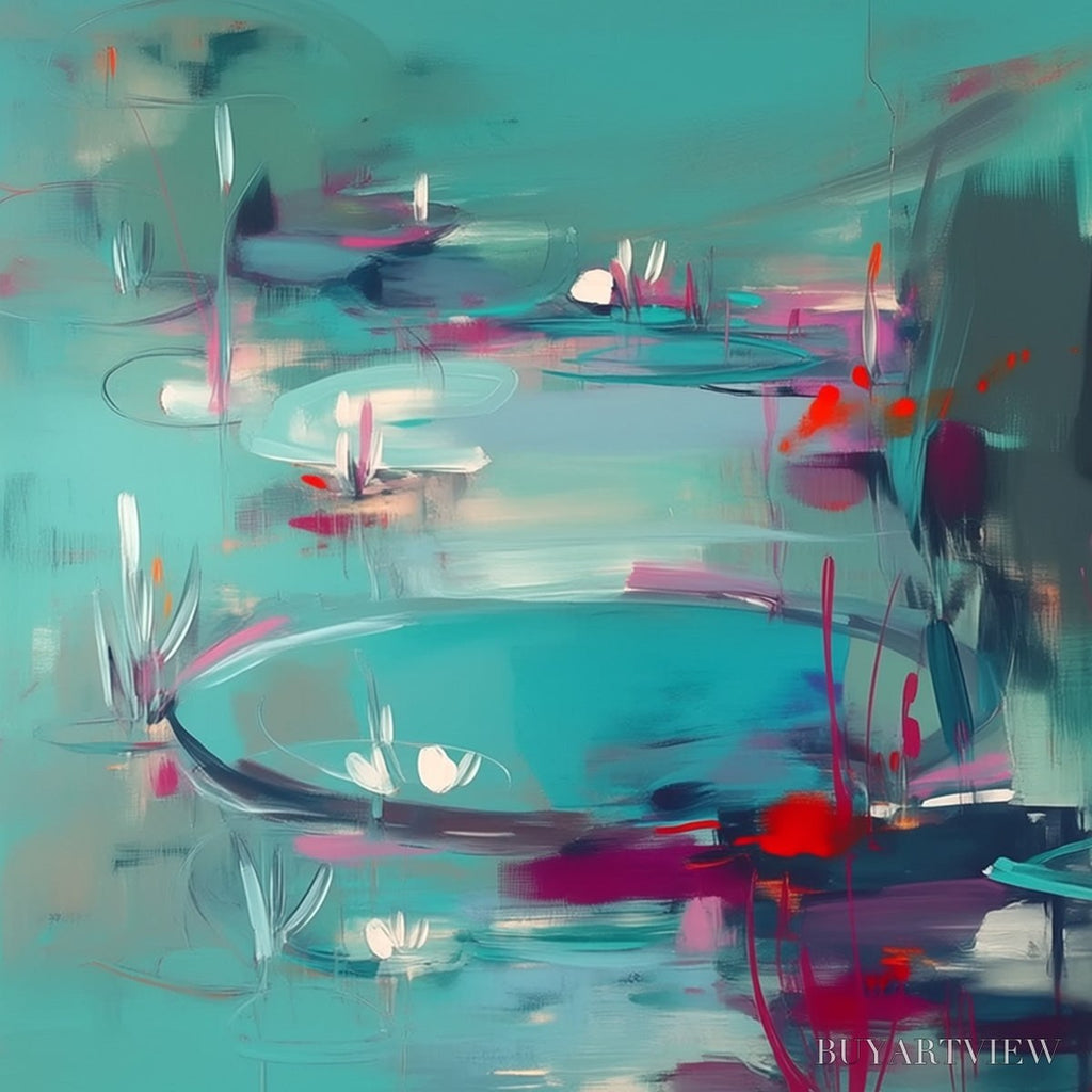 ARTOVITAS Waterlily Serenade – Vibrant Abstract Water Lilies - image 3