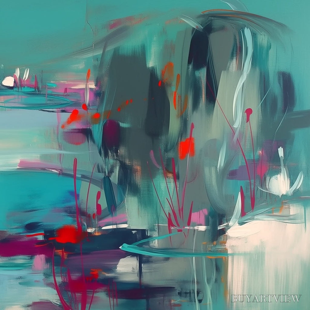 ARTOVITAS Waterlily Serenade – Vibrant Abstract Water Lilies - image 5