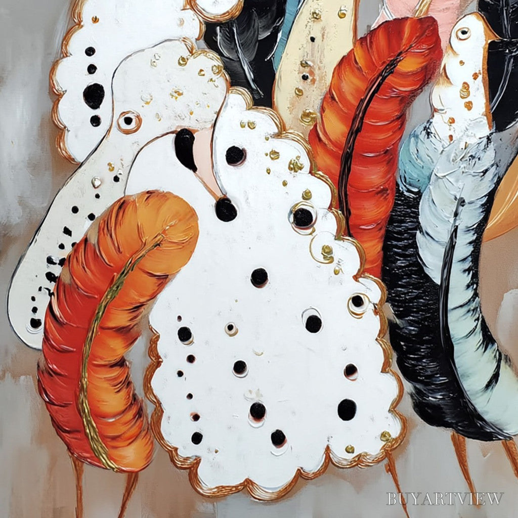 ARTOVITAS Canine Couture – Whimsical Abstract Poodle and Feather Painting - image 5