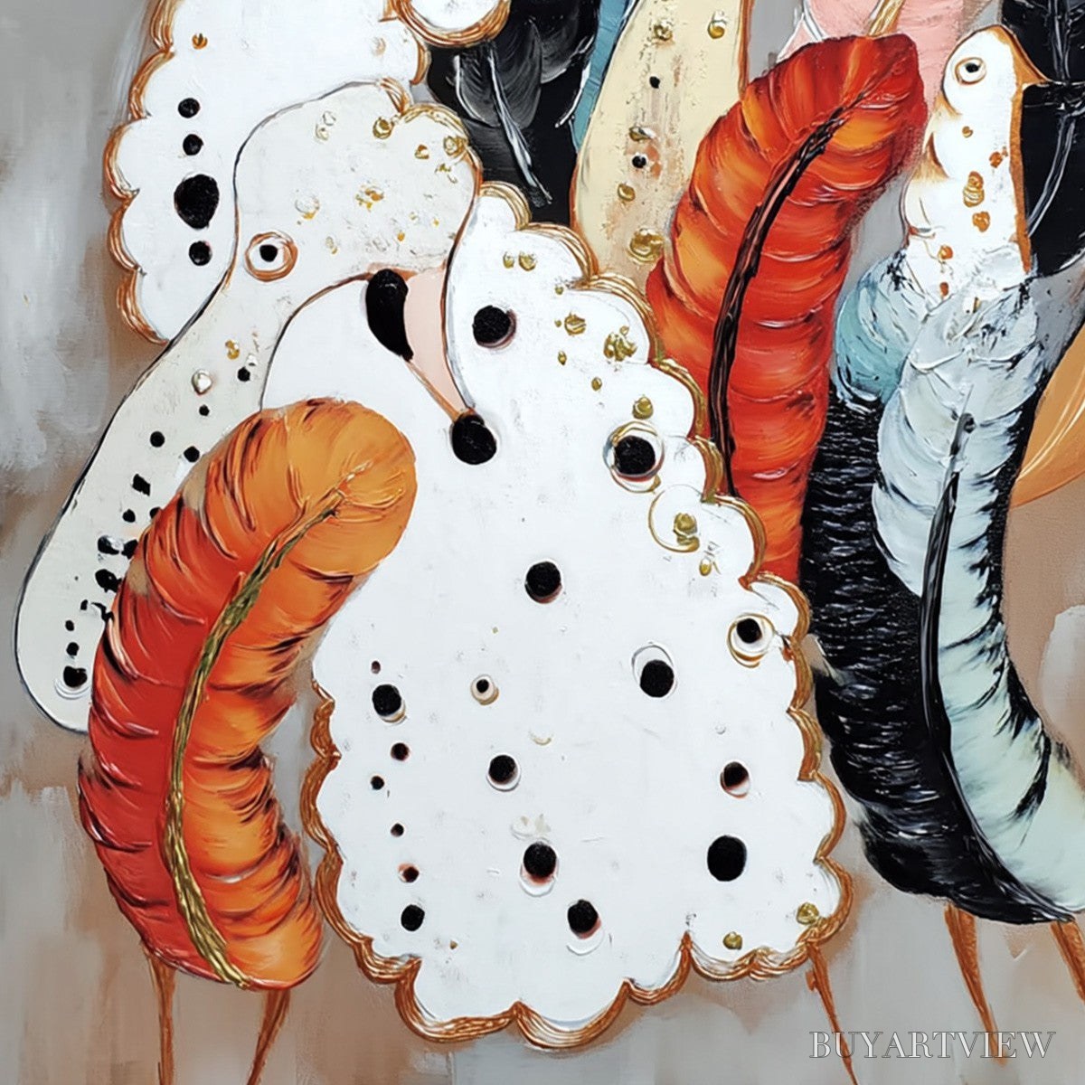 ARTOVITAS Canine Couture – Whimsical Abstract Poodle and Feather Painting - image 5