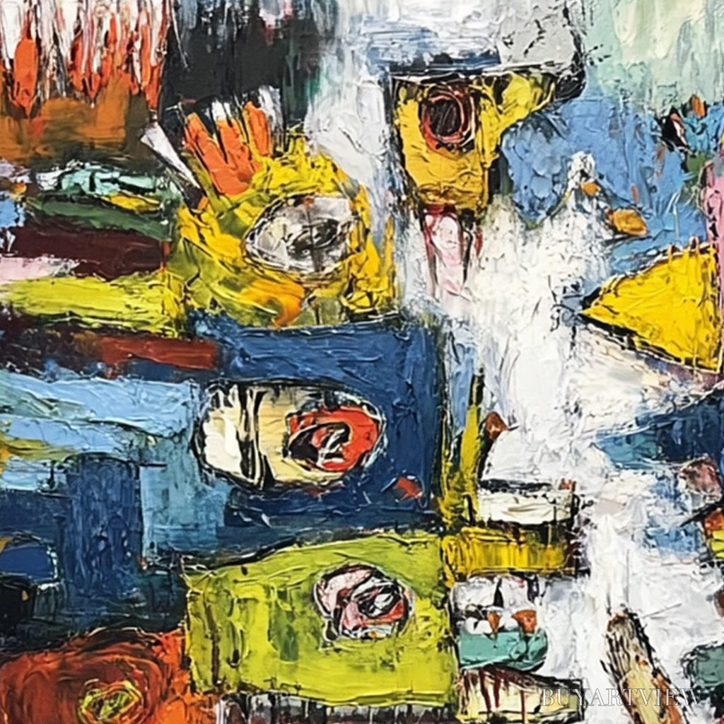 ARTOVITAS Concrete Carnival – Large Colorful Abstract Impasto - image 3
