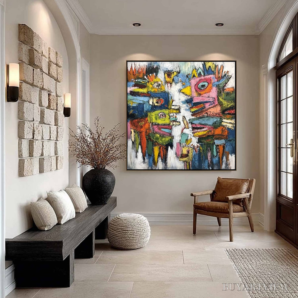 ARTOVITAS Concrete Carnival – Large Colorful Abstract Impasto - image 4