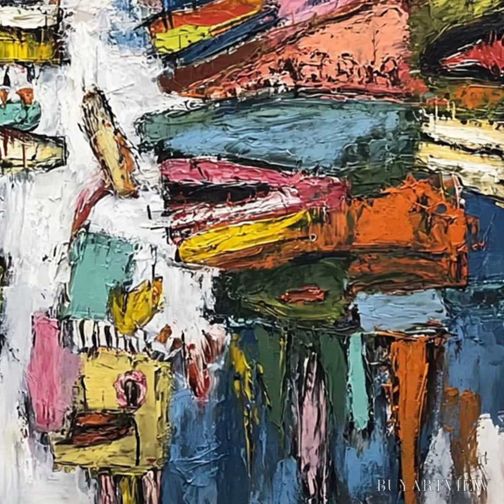 ARTOVITAS Concrete Carnival – Large Colorful Abstract Impasto - image 5