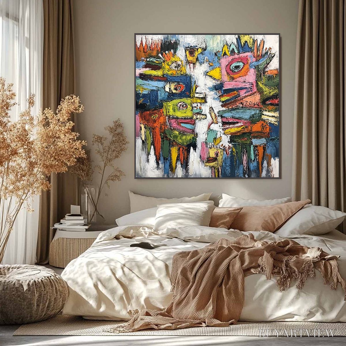 ARTOVITAS Concrete Carnival – Large Colorful Abstract Impasto - image 6