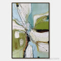 ARTOVITAS Verdant Nexus – Textured Abstract Painting with Green and Blue Hues - image 1