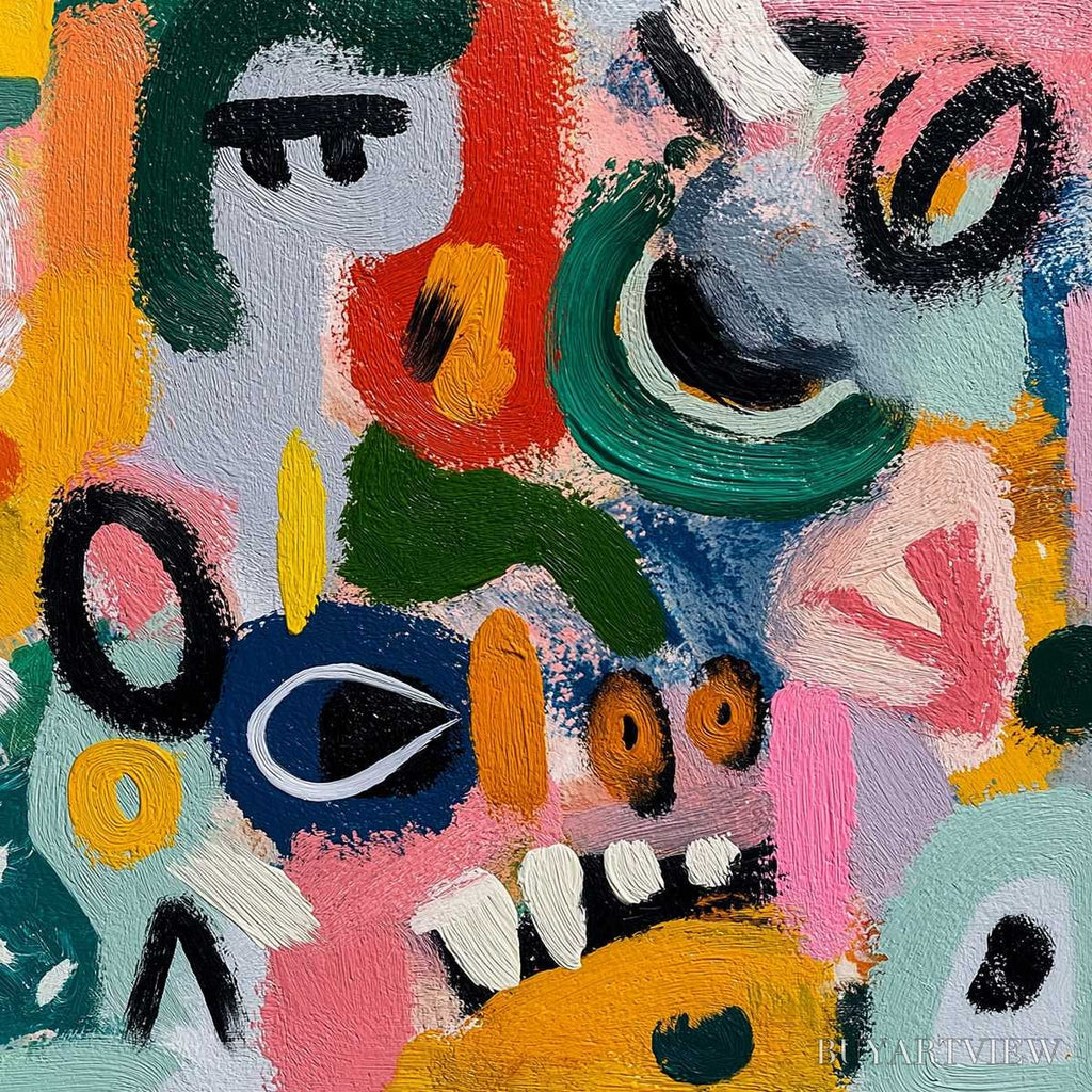ARTOVITAS Joyful Chaos – Vibrant Large Horizontal Abstract Expressionist - image 5