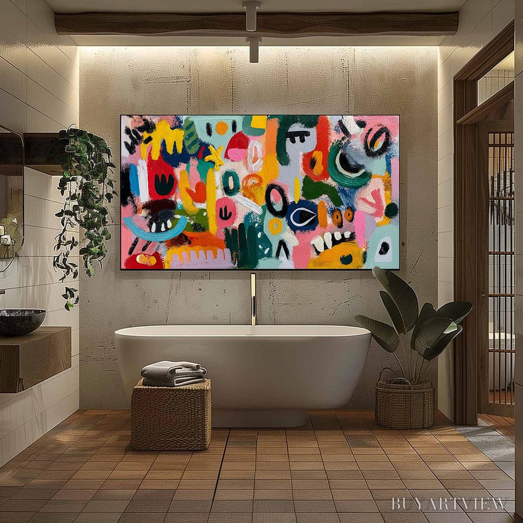 ARTOVITAS Joyful Chaos – Vibrant Large Horizontal Abstract Expressionist - image 6