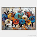 ARTOVITAS Harmony in Hues – Textured Palette Knife Painting of Musicians - image 1