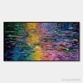 ARTOVITAS Waterlily Serenade – Colorful Abstract Water Lilies Impasto Oil Painting - image 1