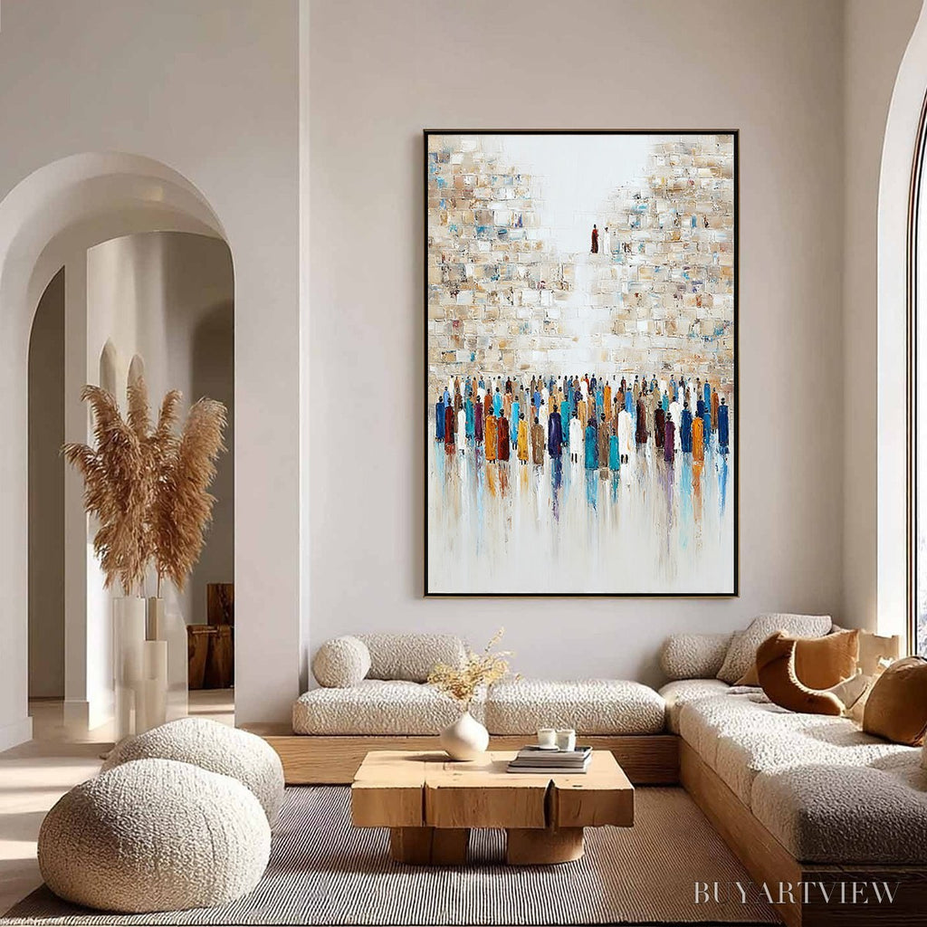 ARTOVITAS Wall of Ages – Textured Impasto Painting of a Historic Pilgrimage - image 6