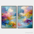 ARTOVITAS Dreamscape Melody – Colorful Abstract Cloudscape Painting Set of 2 - image 1