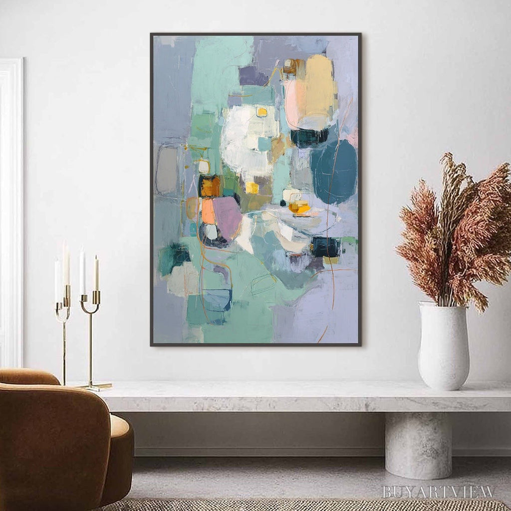 ARTOVITAS Morning Chorus – Colorful Modern Abstract Composition Painting - image 2