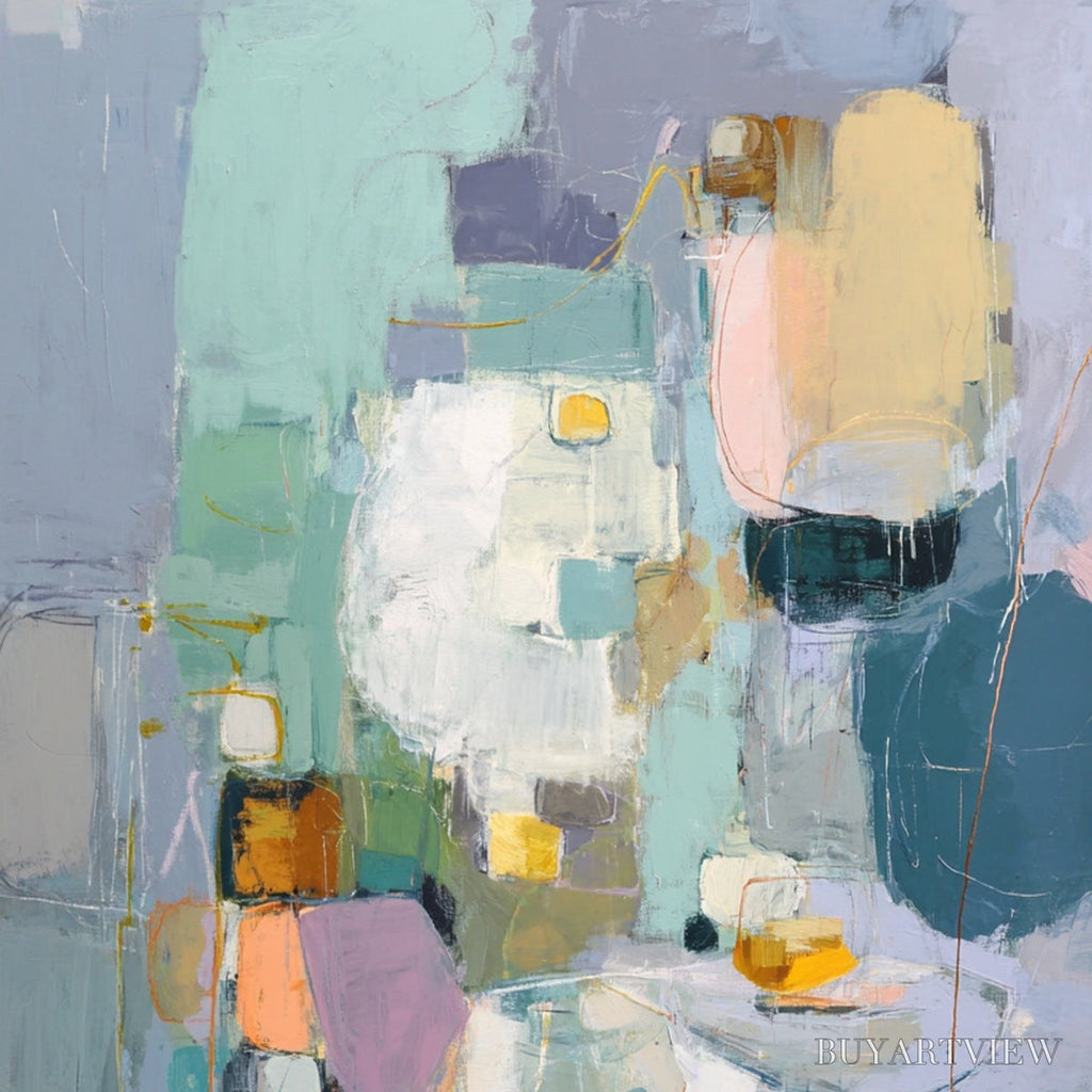 ARTOVITAS Morning Chorus – Colorful Modern Abstract Composition Painting - image 3