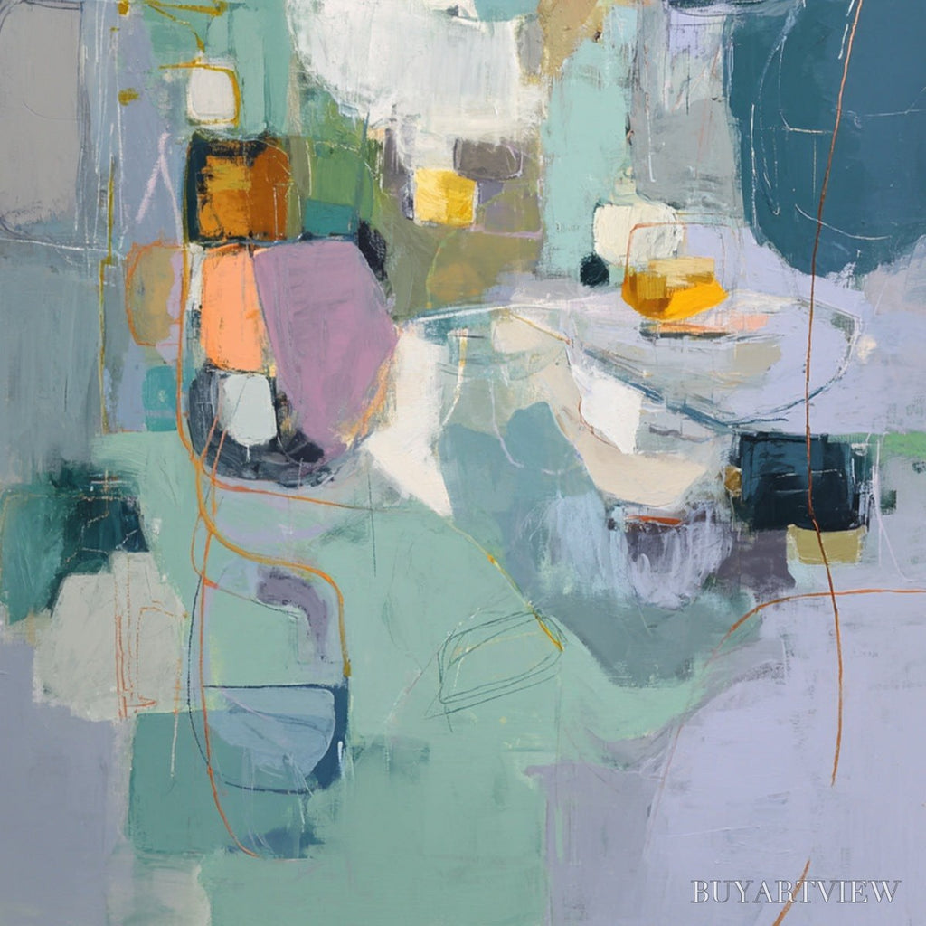 ARTOVITAS Morning Chorus – Colorful Modern Abstract Composition Painting - image 5