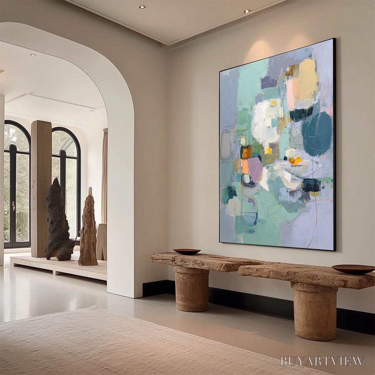 ARTOVITAS Morning Chorus – Colorful Modern Abstract Composition Painting - image 6