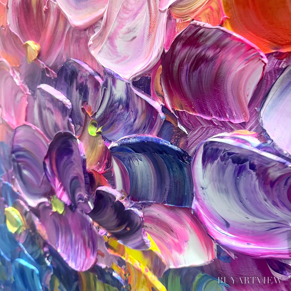 ARTOVITAS Ready to Ship | Rainbow Falls | 28''X56'' | 70x140cm | Black Frame - image 2