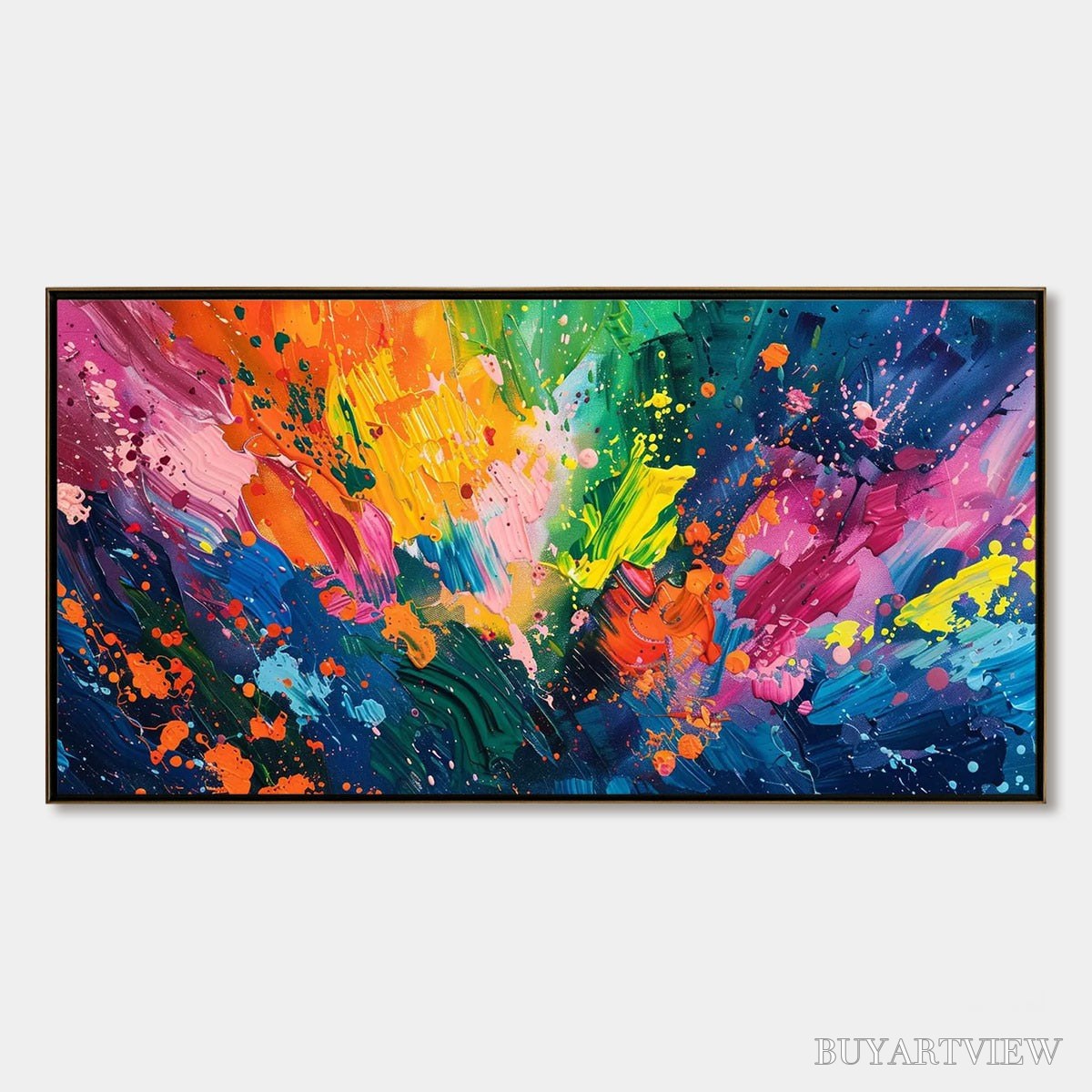 ARTOVITAS Spectrum Surge – Vibrant Abstract Textured Oil Painting - image 1