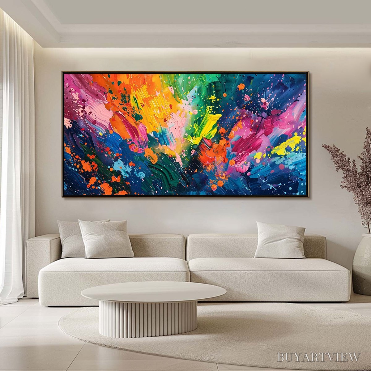 ARTOVITAS Spectrum Surge – Vibrant Abstract Textured Oil Painting - image 2