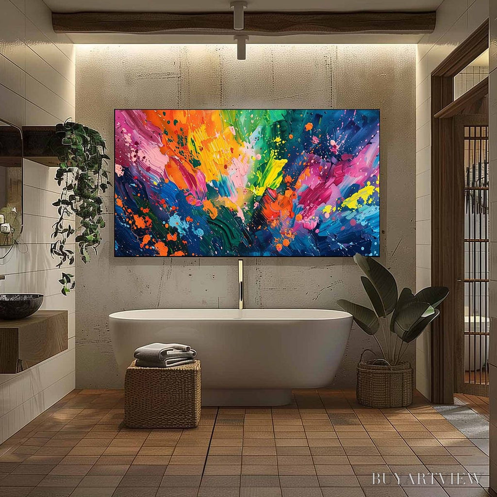 ARTOVITAS Spectrum Surge – Vibrant Abstract Textured Oil Painting - image 3