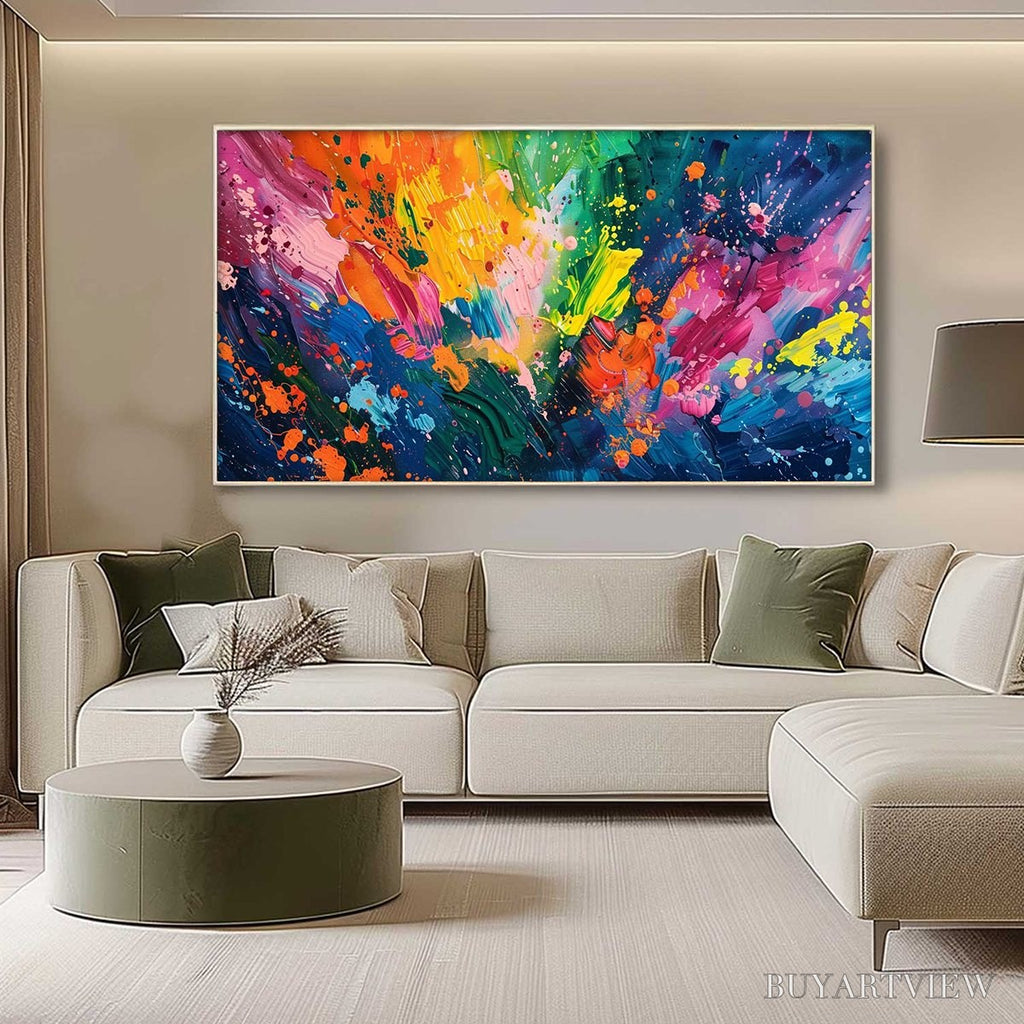 ARTOVITAS Spectrum Surge – Vibrant Abstract Textured Oil Painting - image 5