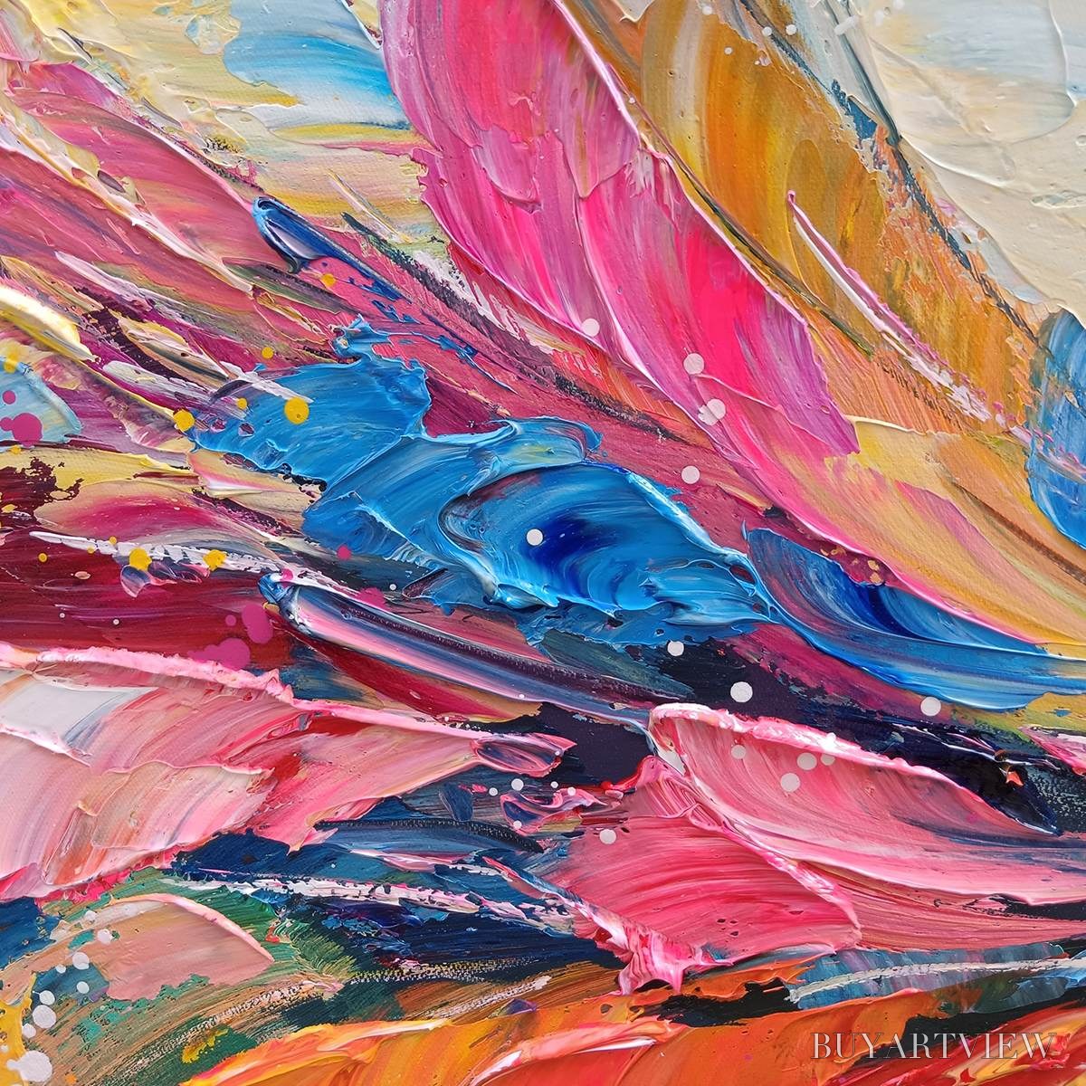 ARTOVITAS Ready to Ship | Metamorphosis | 28''X56'' | 70x140cm | Gold Frame - image 2