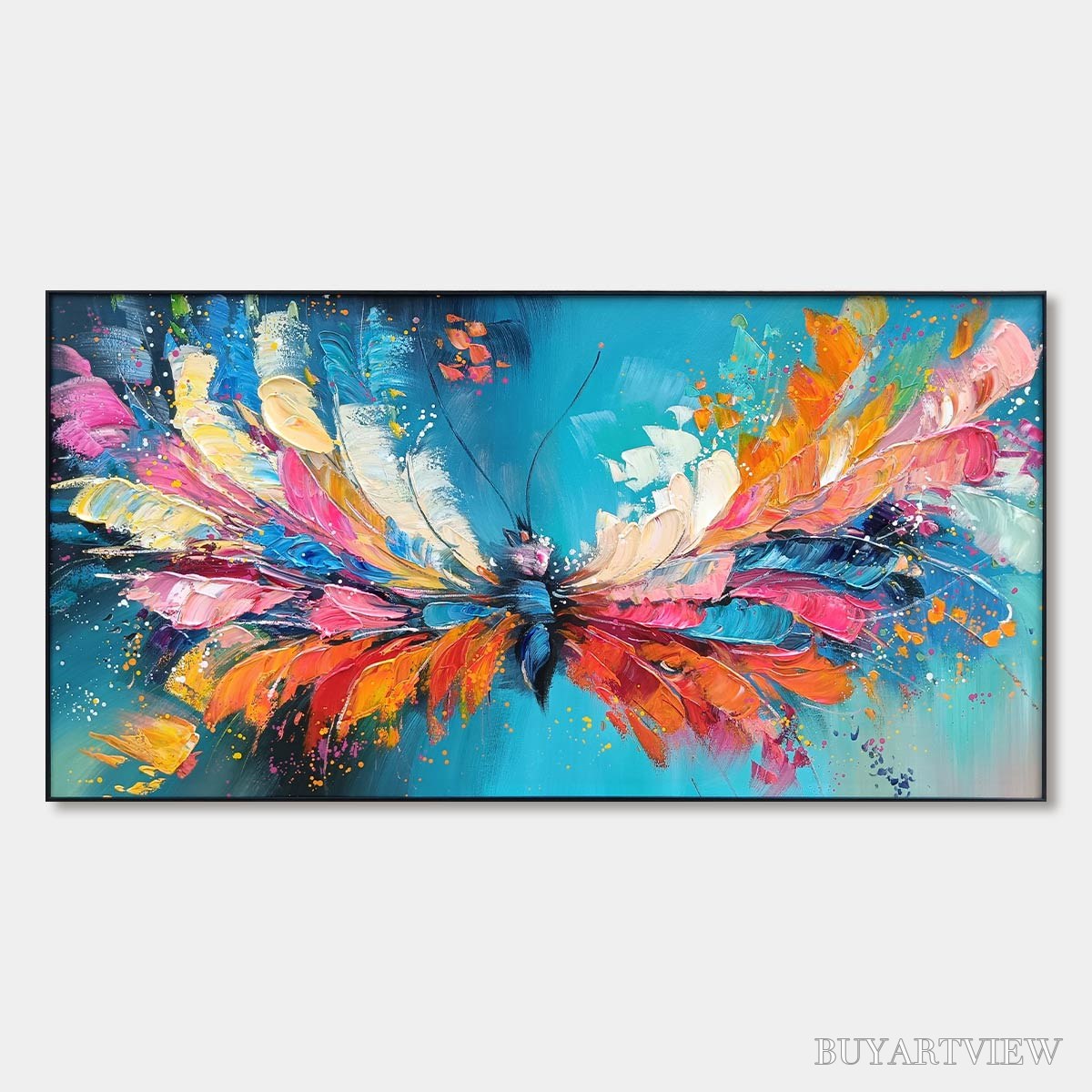 ARTOVITAS Ready to Ship | Metamorphosis | 28''X56'' | 70x140cm | Gold Frame - image 3