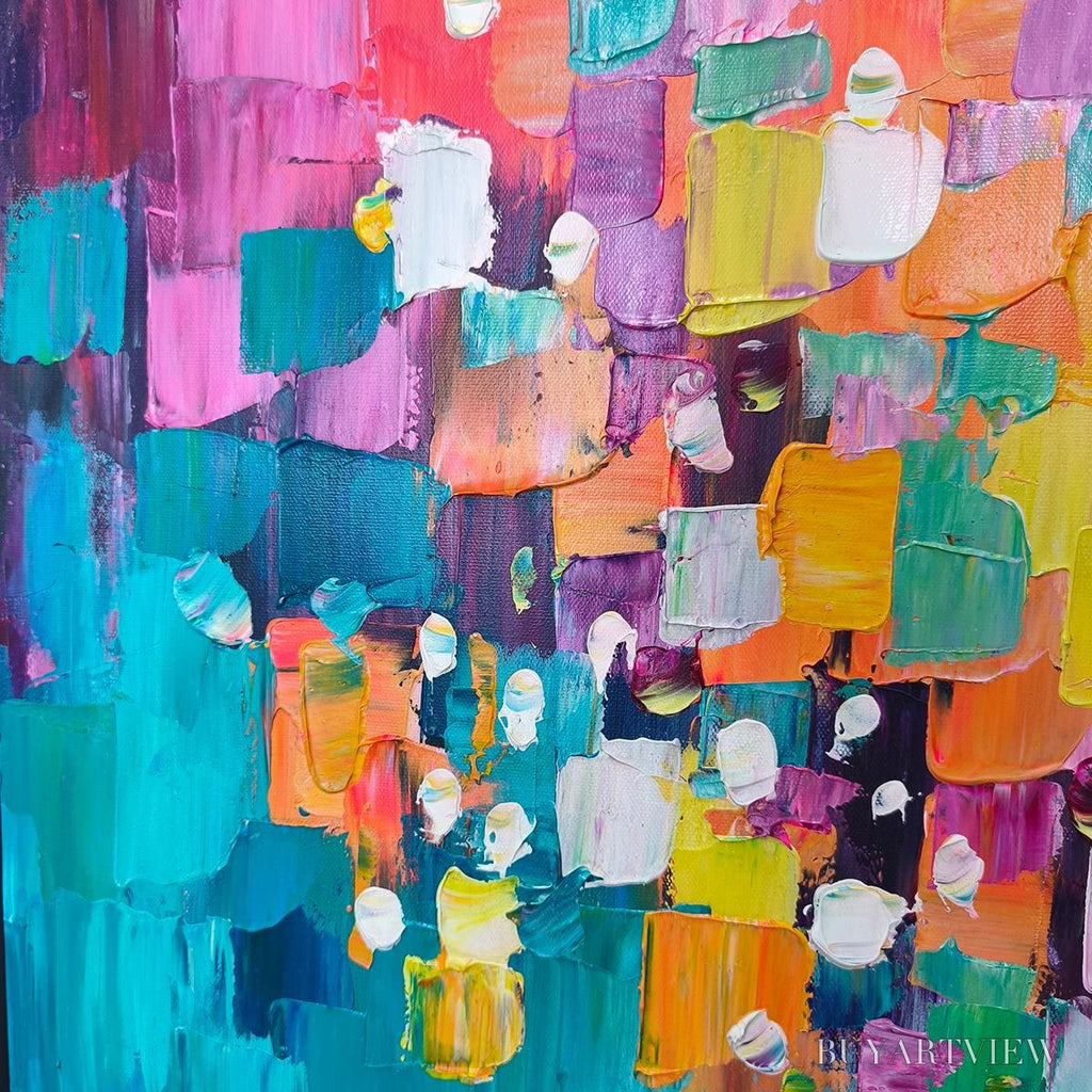 ARTOVITAS Ready to Ship | Spectrum Mosaic | 28''X56'' | 70x140cm | Black Frame - image 4