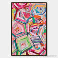 ARTOVITAS Hexagonal Harmony Textured Abstract Impasto Oil Painting - image 1