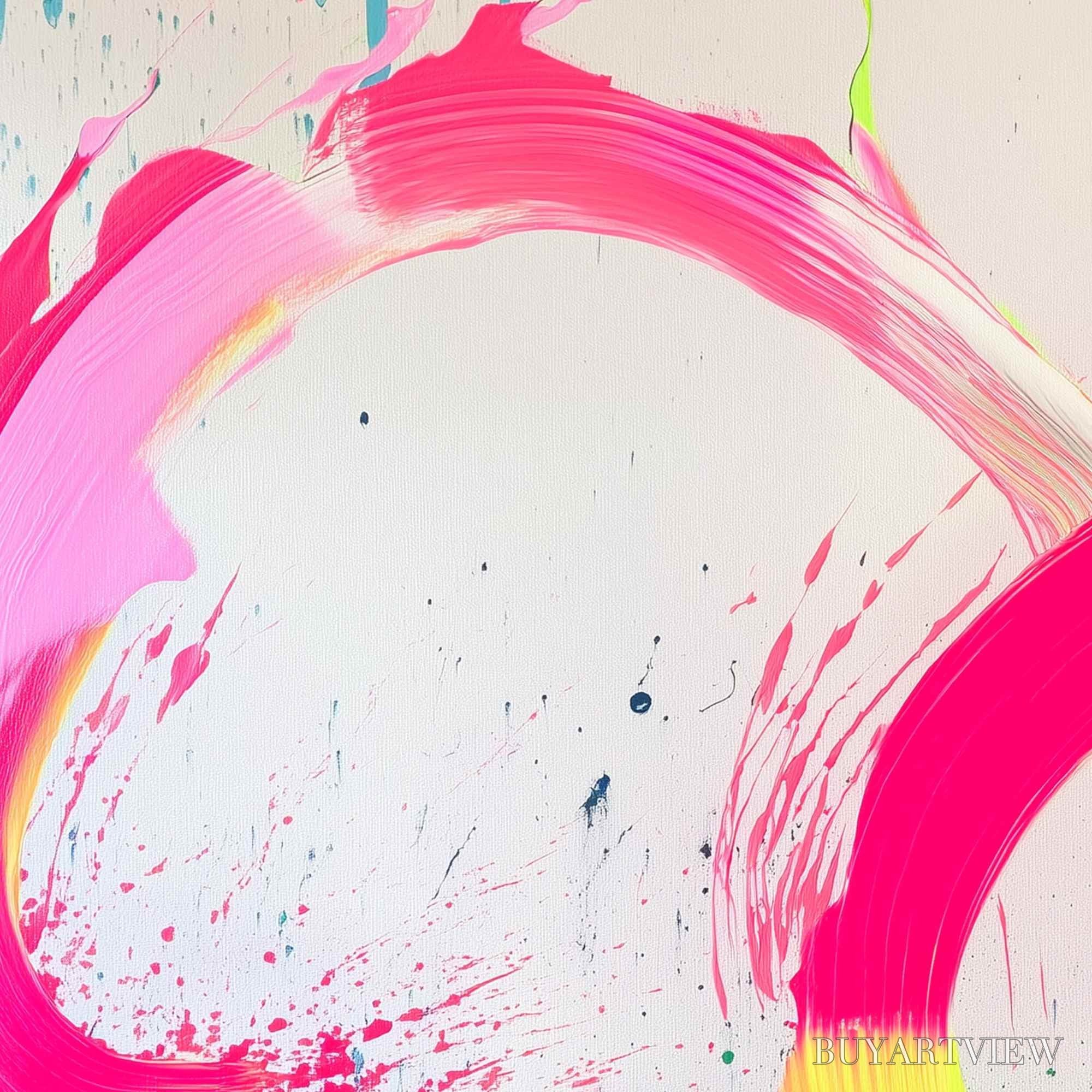 ARTOVITAS Neon Bloom – Vibrant Abstract Acrylic Painting - image 6