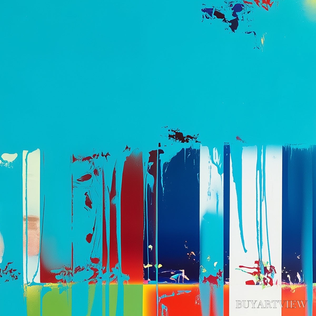 ARTOVITAS Pixelated Paradise – Vibrant Abstract Glitch Art Oil Painting - image 6