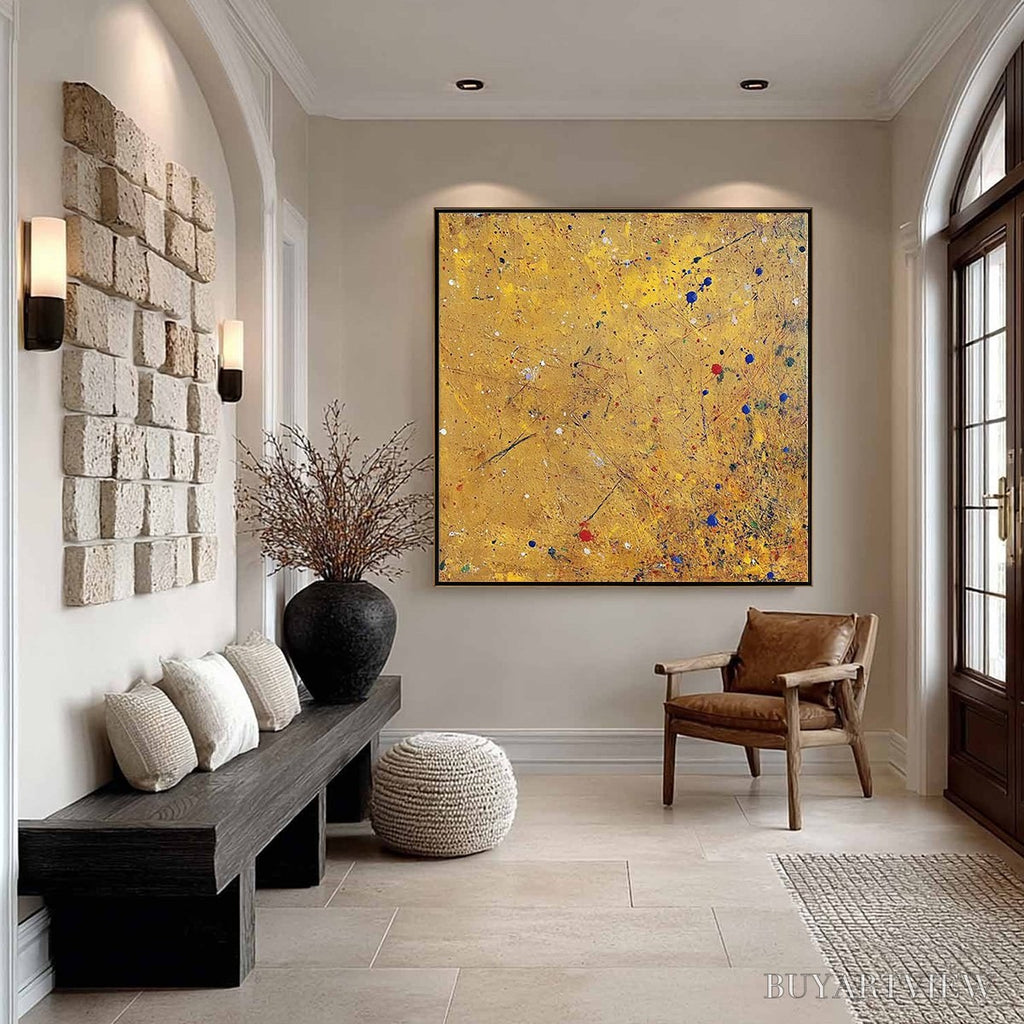 ARTOVITAS Golden Chorus – Abstract Expressionist Oil Painting - image 2