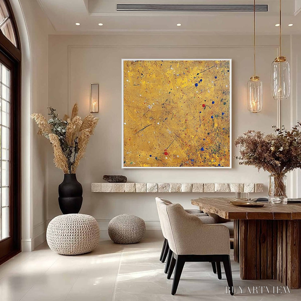 ARTOVITAS Golden Chorus – Abstract Expressionist Oil Painting - image 4