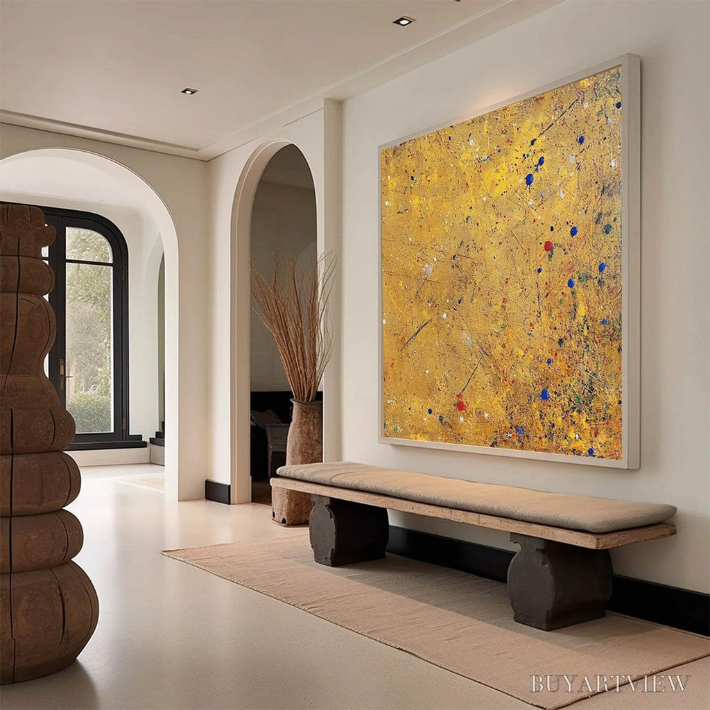 ARTOVITAS Golden Chorus – Abstract Expressionist Oil Painting - image 5