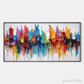 ARTOVITAS Colorfalls – Panoramic Abstract Oil Painting in Vibrant Hues - image 1