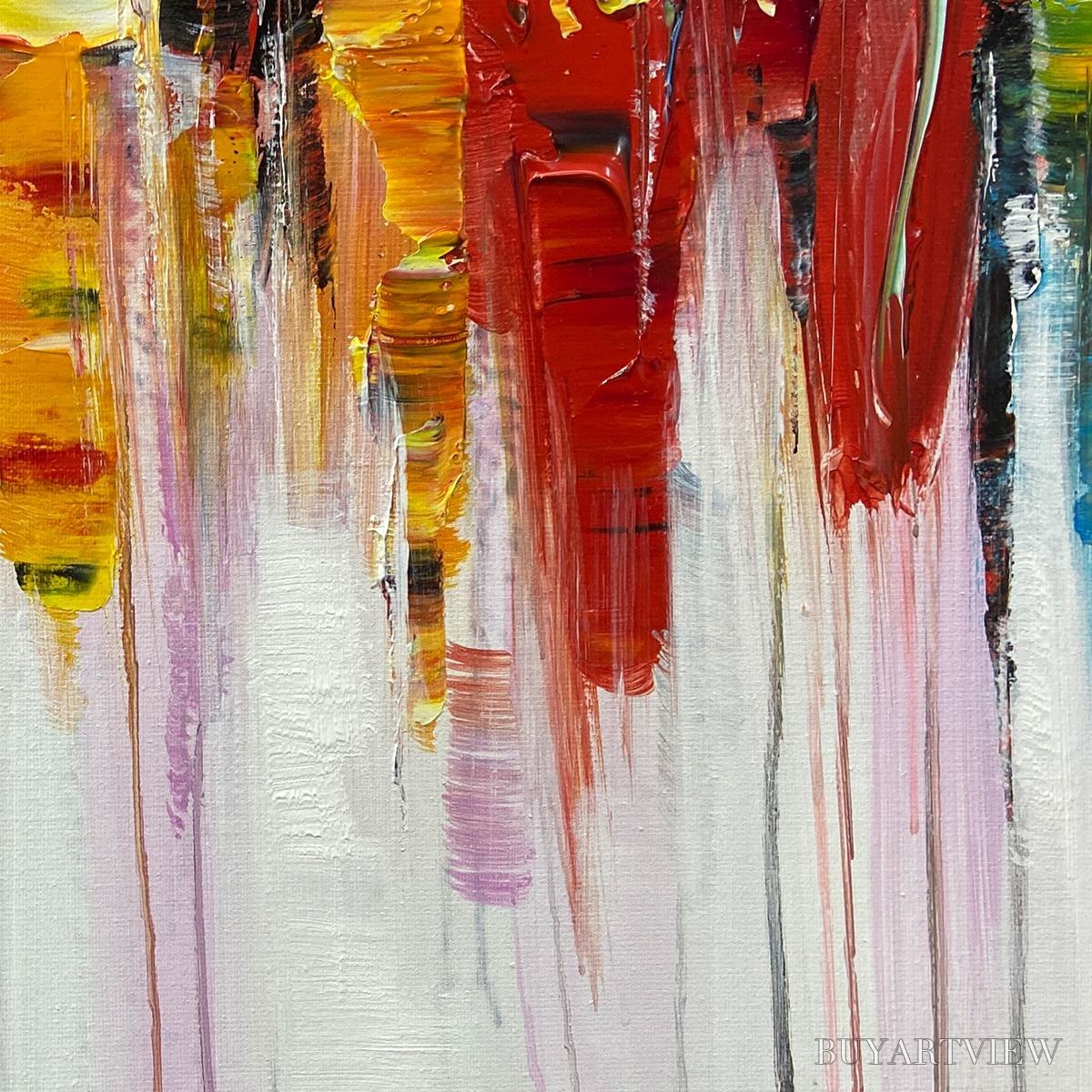 ARTOVITAS Colorfalls – Panoramic Abstract Oil Painting in Vibrant Hues - image 3