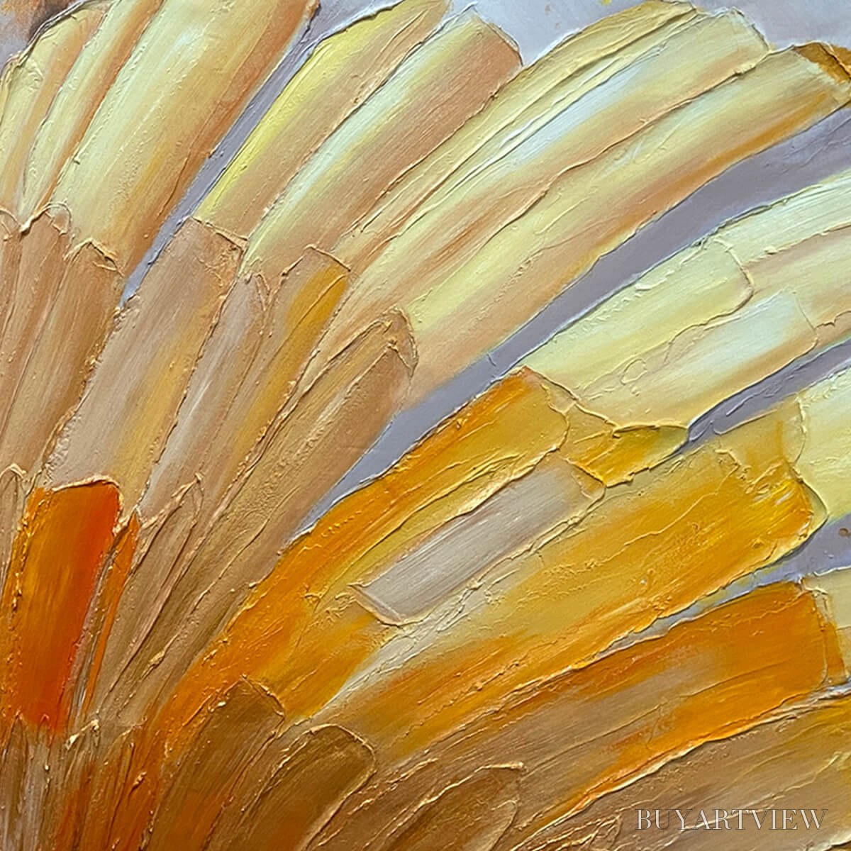 ARTOVITAS Golden Radiance – Abstract Gold Textured Impasto Oil Painting - image 3