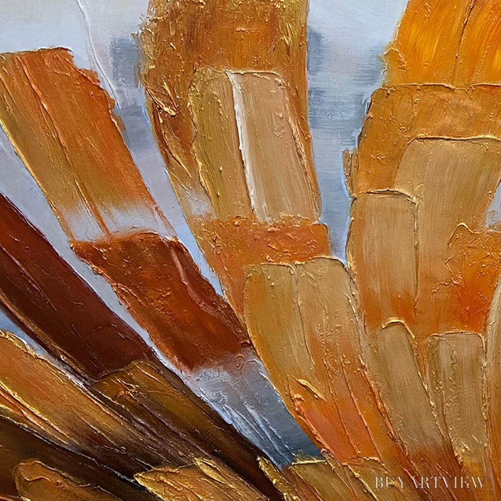 ARTOVITAS Golden Radiance – Abstract Gold Textured Impasto Oil Painting - image 5