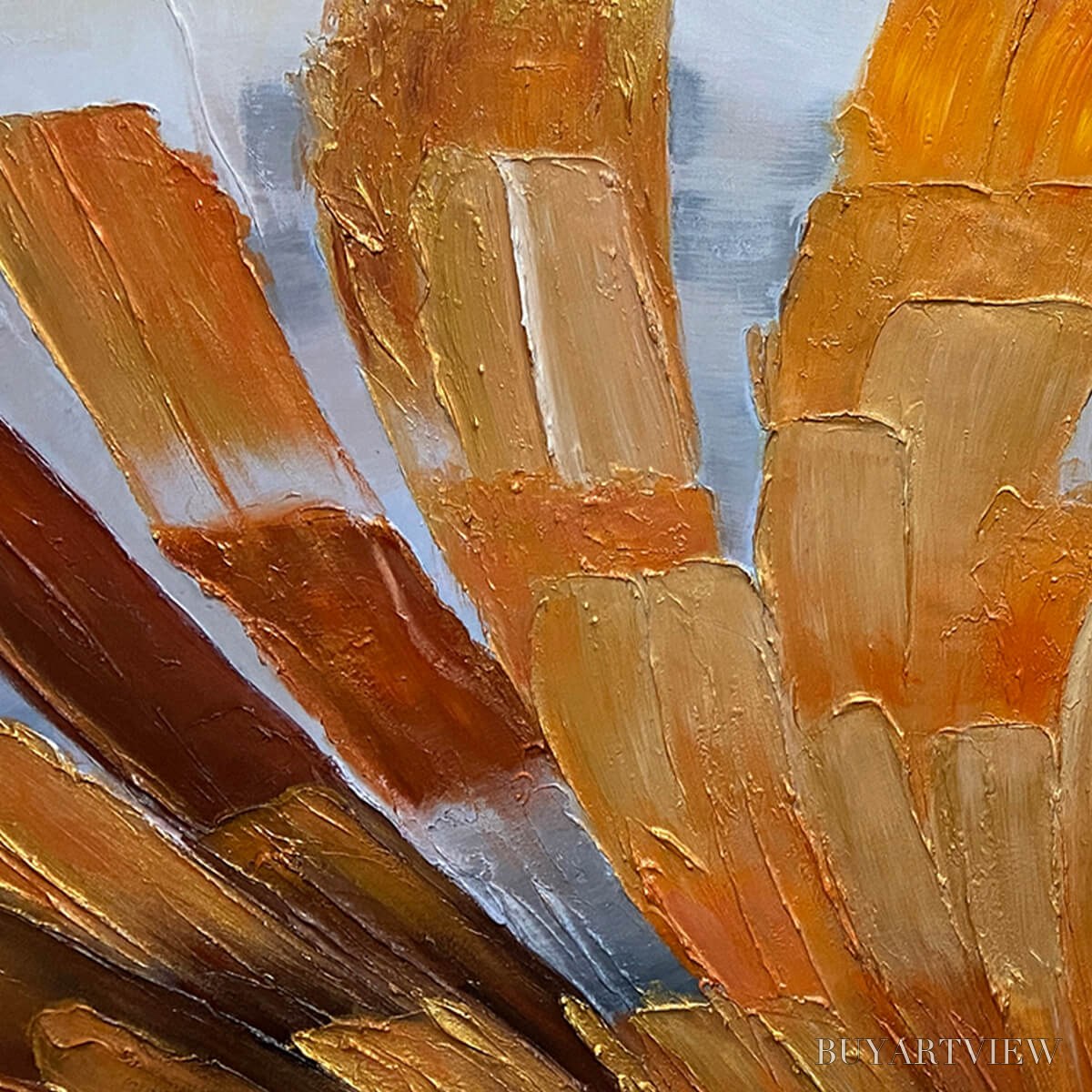 ARTOVITAS Golden Radiance – Abstract Gold Textured Impasto Oil Painting - image 5