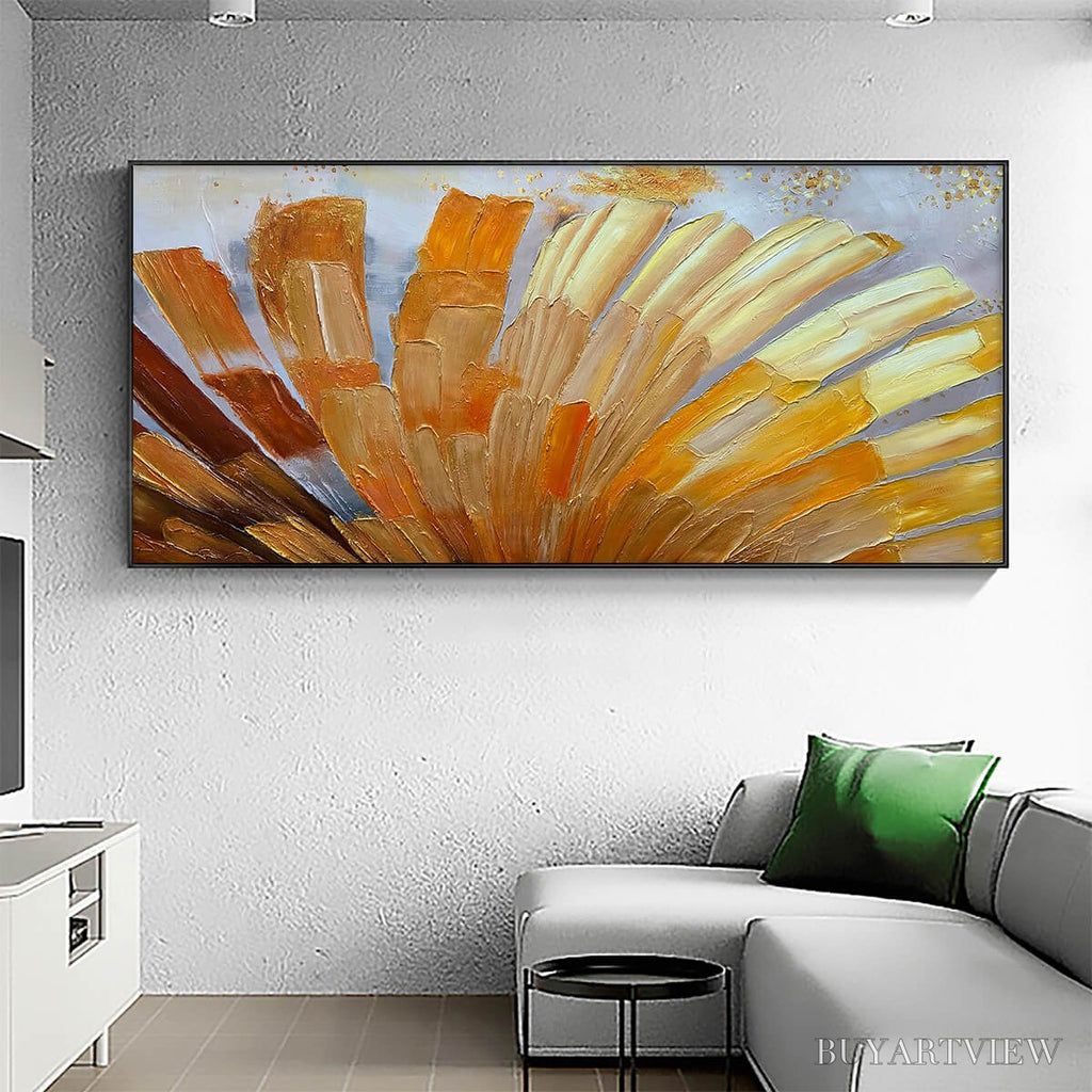 ARTOVITAS Golden Radiance – Abstract Gold Textured Impasto Oil Painting - image 6