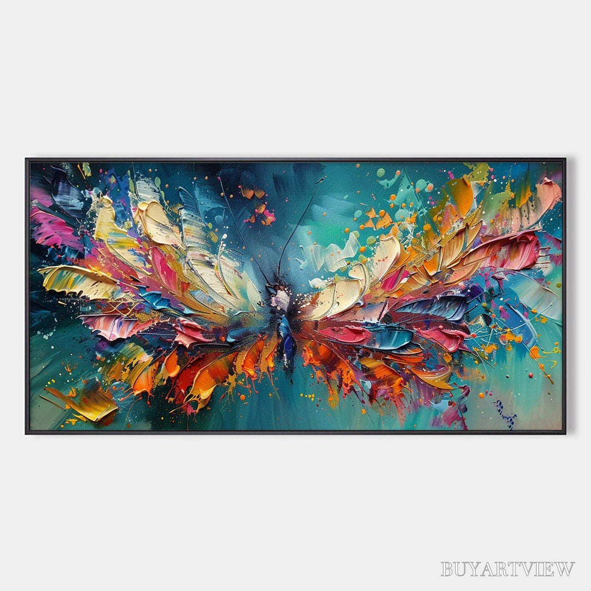 ARTOVITAS Metamorphosis – Textured Impasto Colorful Butterfly Oil Painting - image 1