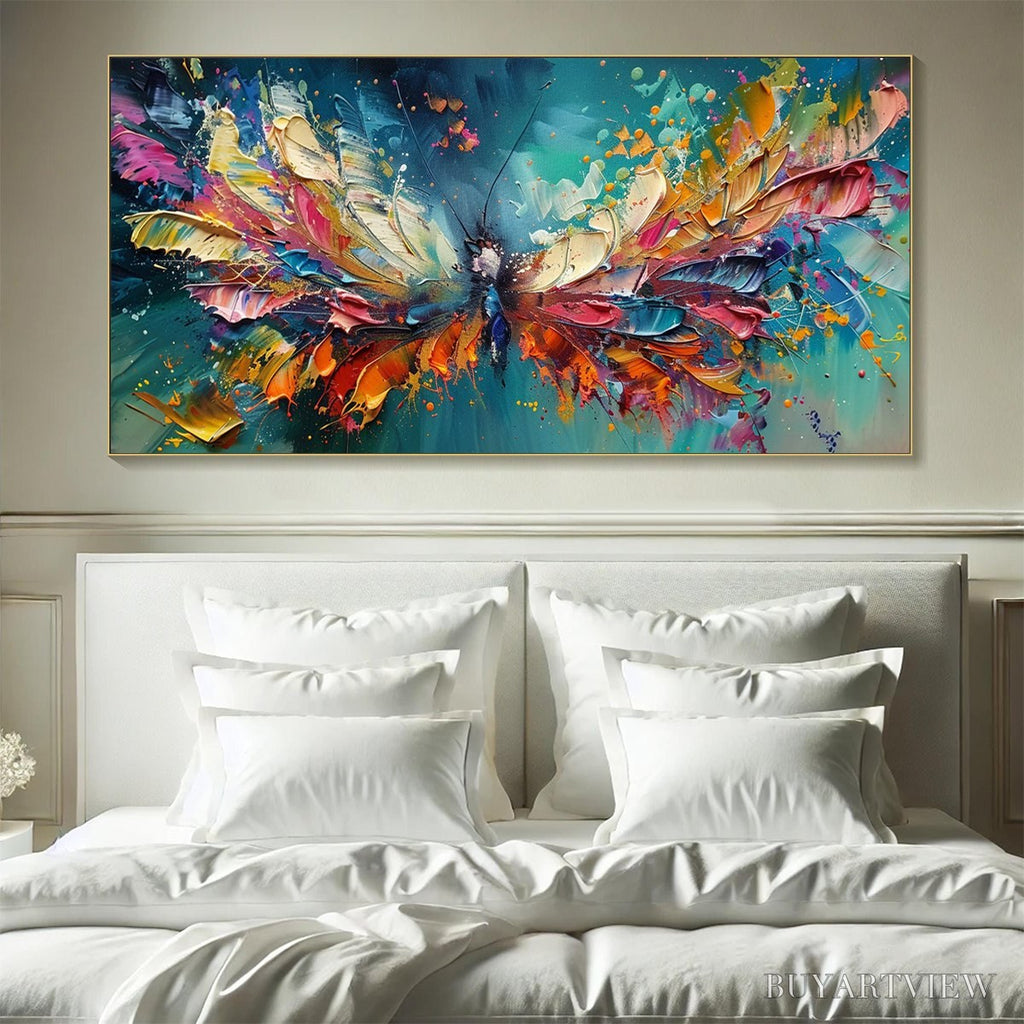 ARTOVITAS Metamorphosis – Textured Impasto Colorful Butterfly Oil Painting - image 2